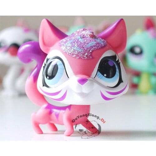 CWM036 Pet Shop Animal Gold powder pink cat doll action Figure kitten