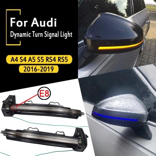 For Audi A4 S4 RS4 B9 2016-2019 A5 S5 RS5 Dynamic Turn Signal LED Light Side Wing Rearview Mirror Indicator Sequential Blinker