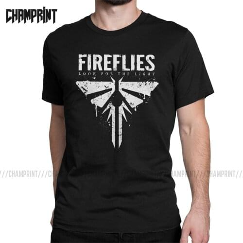 Mens Fireflies Last Of Us T Shirt Ellie Joel Tlou Video Game 100% Cotton Clothes Humorous Short Sleeve O Neck Tees 6XL T-Shirt