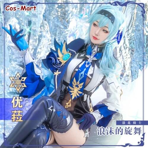 Hot Game Genshin Impact EuLa Cosplay Costume Female Fashion Handsome Jumpsuit Uniform Activity Party Role Play Clothing S-XL New