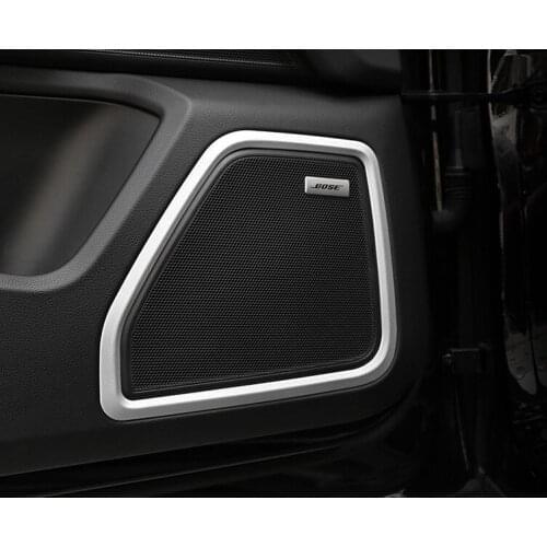 Chrome Car Door panel Speaker Ring Decoration Circle With Protective Grille Ring Cover Trims 3D stickers For Porsche Macan