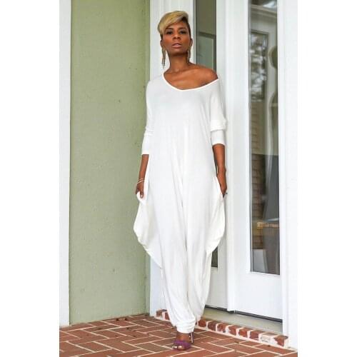 BAMBOOBOY Womens Fashion Backless Pure Color Zipper Loose Casual Jumpsuit ZL1186