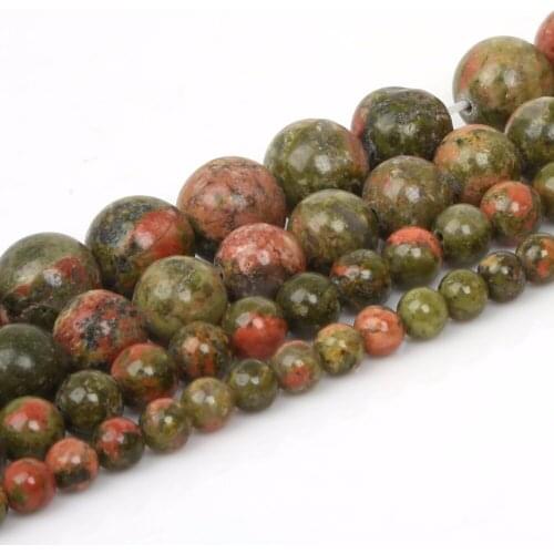 4/6/8/10mm Unakite Round Loose Beads Natural Stone Beads For Jewelry Making Earrings Bracelet Necklace DIY Jewelry Findings
