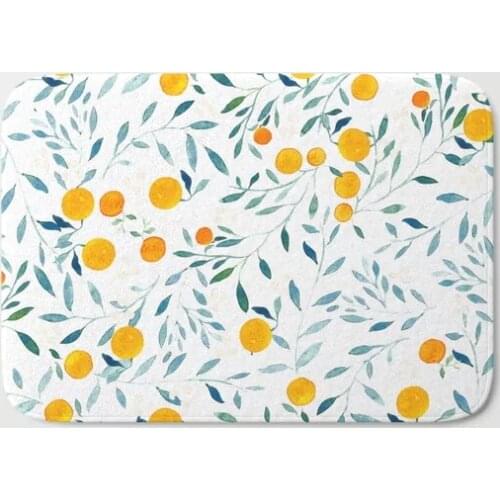 HOT Bathroom Rugs Orange Tree Bath Mat Flannel Absorbent Non Slip Doormat for Entrance Door Bathroom Mat Set