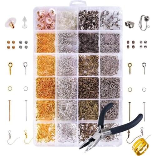 Jewelry Making Accessories Lobster Clasp Open Ring Set 24 Grids Making Earrings Collars and Bracelets DIY Material Kit