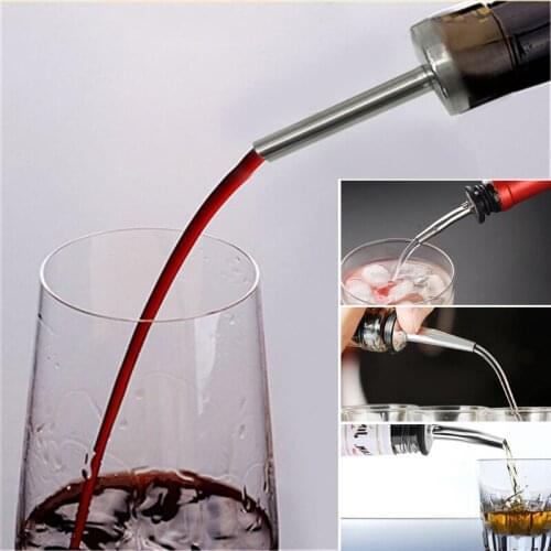 Stainless Steel Wine Olive Oil Pourer Dispenser Spout Wine Bottle Spout Stopper Home Kitchen Bar Tool Wine Pourer