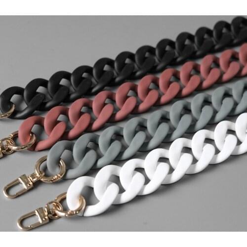 New Fashion Woman Handbag Accessory Chain Black White Green Resin Chain Luxury Frosted Strap Women Clutch Shoulder Purse Chain