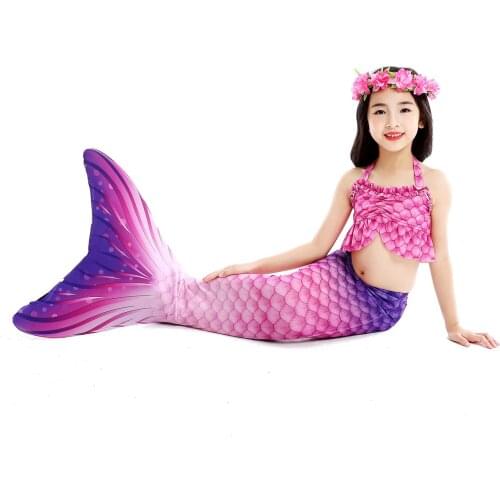 Newest Girl Summer Mermaid Tail Cosplay Costumes Childrens Swimming Suit Bikini Swimming Suit Halloween Costume Beach Swimwear