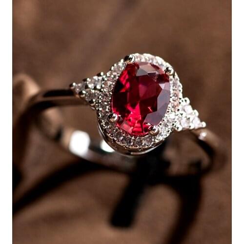 2020 New Crystal Shine Oval Pink Tourmaline Engagement Ring Eternity wedding Rings Jewelry Anniversary Gift 5-10size