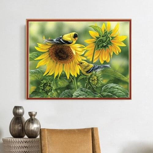 New 5D DIY diamond painting embroidery sunflower flower rhinestone animal cross stitch animal bird handmade home decoration gift