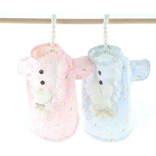 Pet Clothes Bowknot Design Easy-wearing Polyester Pet Dog Pajamas for Summer