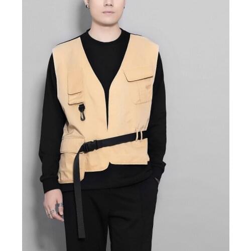 Autumn and Winter 2020 original British port style personality color false two pieces stitching function wind long sleeve hoodie