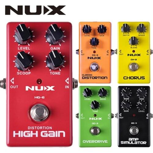 NUX Effect Pedal CH3 DS3 AS4 HG6 OD3 Classic Overdrive AMP Simulator Chorus High Gain Electric Guitar Effect Pedals Guitar Parts