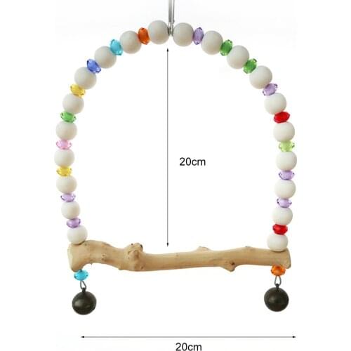 Legendog Bird Stand Perch Wooden Decorative Parrot Swing Toy Bird Bite Toy for Parrot Cage Hanging Toy Bird Training Toys