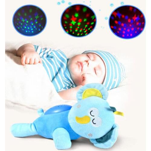 Projection Animals Musical Starry Sky Projector Starlight Sleeping Toy Baby Comfort Plush Doll with Shining Light Bedroom Lamp