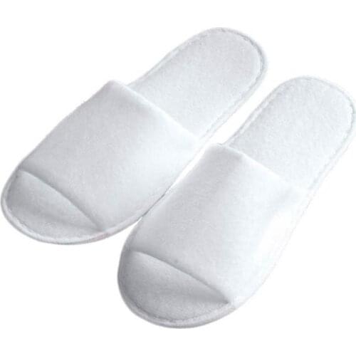 Simple Fashion Unisex Indoor Solid Color Non-Slip Open Toe Portable Flat Shoes spa Hotel guest Slippers thickeness