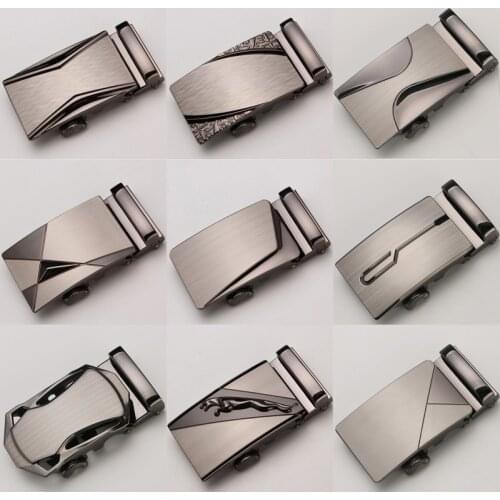 Fashion Luxury Glod Alloy Automatic Pu Belt Buckles for Mens LeatherWaist Belts for Men Pants Buckles 3.5cm Ratchet Accessories