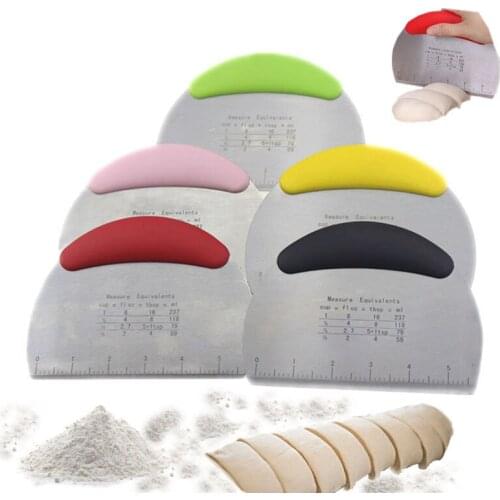 Stainless Steel Dough Cutter Ergonomic PP Non Slip Handle Stable Multi Scale Design no Rust Cake Baking Scraper GQ