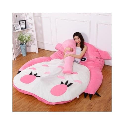 Pink Princess Totoro lazy sofa bed Single cartoon tatami mats Lovely creative small bedroom sofa bed chair