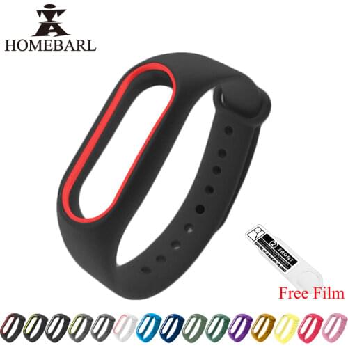 Free Screen Film Colorful Silicone Wrist Strap Bracelet Replacement Watchband For Xiaomi Band 2 Miband 2 Mi 2 Band2 Wristband