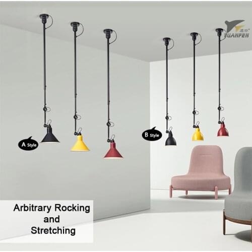Swing Telescopic Long Rod Ceiling Lights Industrial Style Ceiling lamps LED Lighting for Bedside Dining Room Living Room Bar