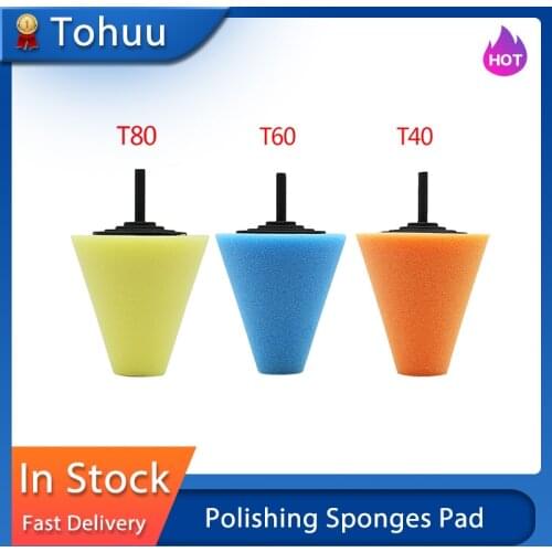ToHuu Polishing Sponges Pad Cleaning Car Tyres Wheel Bosses Polishing Machine Cone-shape Wheel Hubs Polisher Disk Auto Maintain