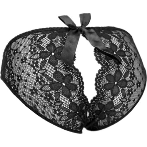 8 Colors Lace Floral Panties Open Crotch Thongs For Sex Transparent Underwear Women Sexy Lingerie Seamless Intimate Underpants