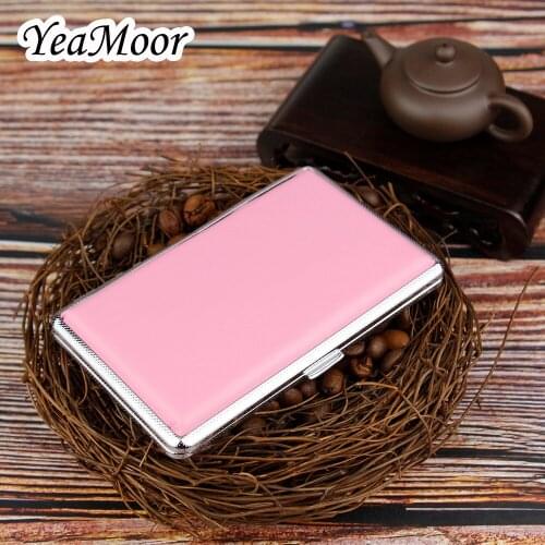 High Quality Smoking Case Cigarette Box New Pink Cigarettes Case Open-Close Style Cigarette Case Pu Leather Smoking Box