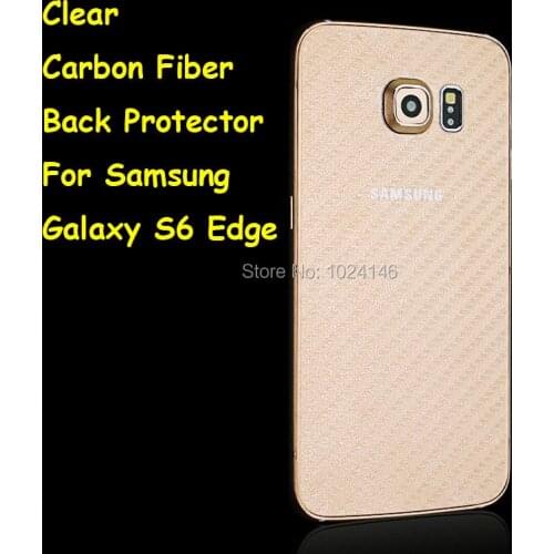 New Durable 3D Anti-fingerprint Transparent Carbon Fiber Back Film Screen Protector Protective Guard For Samsung Galaxy S6 Edge