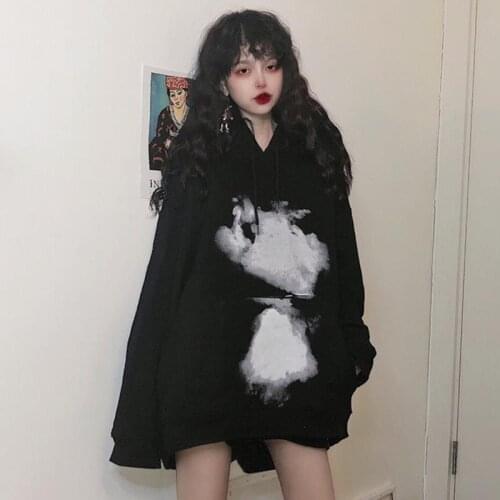 Autumn 2021 new dark retro loose long sweater coat women