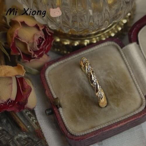 Mi Xiong Real 925 Sterling Silver Rings for Women Engagement Wedding Vintage Elegant Luxury Jewelry Vintage Trendy Romantic Gift