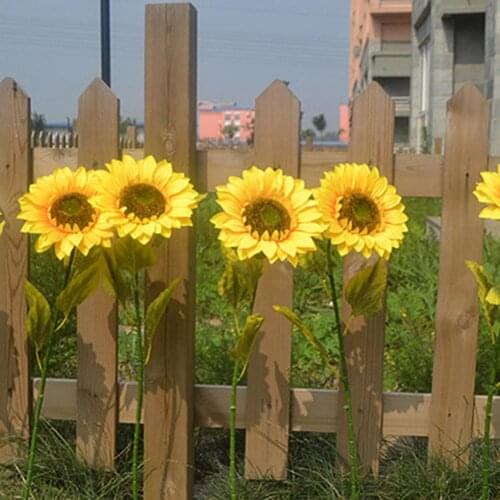 1 Pc Fake Flower Home Garden Fence Decoration Vivid Artificial Big Sunflower Branch Wedding Party Decor Arrangement Accessories