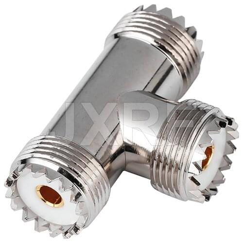 RF connector UHF SO239 Female Jack to 2x UHF Jack 3 Way "T" Type RF Adapter fast ship