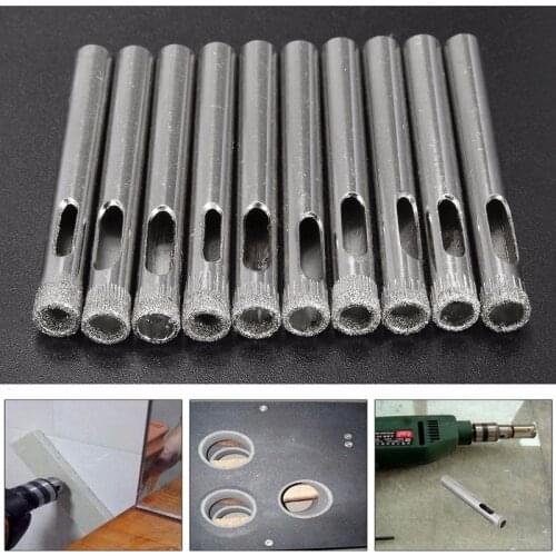 10Pcs Diamond Holesaw 7mm Drill Bits Drilling Tool Hole Saw Ceramic Tile Glass Slate Porcelain Marble For Power Drill