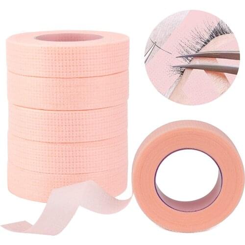 10pcs Non-woven fabric Eyelashes Tape Green pink color tape holes breathable eye pad Eyelash extension women make up tools