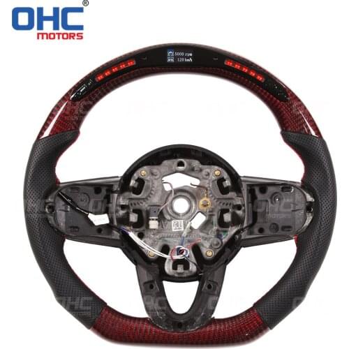 100% Real Carbon Fiber LED Display Steering Wheel Mini compatible for F54 F55 F56 F57 F60 S cooper club-man country-man