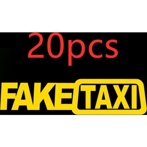 20pcs/package FAKE TAXI Car Sticker Car Bike Van Window Bumper Sticker Vinyl Decal Wholesale VIP Price