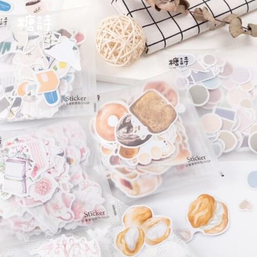 200pcs/pack Sweet Memory Series Cake Bullet Journal Decorative Stationery Stickers Scrapbooking DIY Diary Album Stick Label