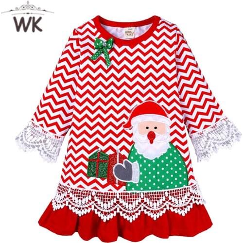 2021 Baby Girl Christmas Clothes Toddler Kids Lace half Sleeve Christmas Party Princess girls Dresses Costume infantil 1-6T