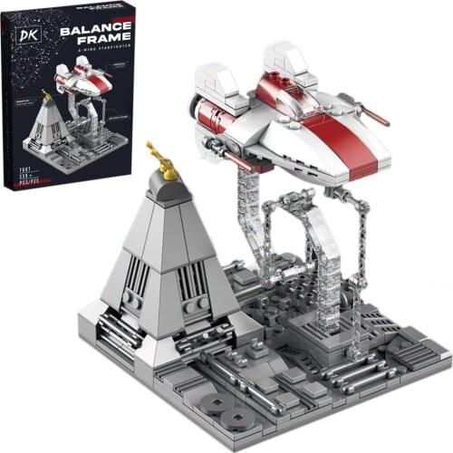 359Pcs MOC 3D Balance Frame A-Wing Fighter Bricks Mini DIY Small Particle Building Blocks Model Creative Toy Gift