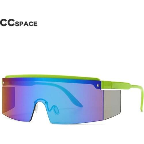 46526 One Lens Color Mirror Oversized Goggle Sunglasses Men Women Fashion Shades UV400 Vintage Glasses