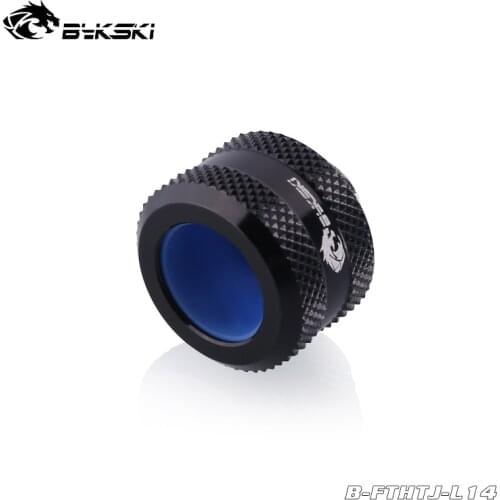 Bykski Prevent Loss Hard Tube OD14MM Hand Compression Fittings,Black,Red,White,Gold,Silver, Blue G1/4 ",B-FTHTJ-L14