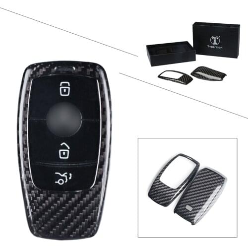 Carbon Fiber Car Replacement Remote Key Shell Cover Case For Mercedes Benz E Class W213 2016 2017 2018