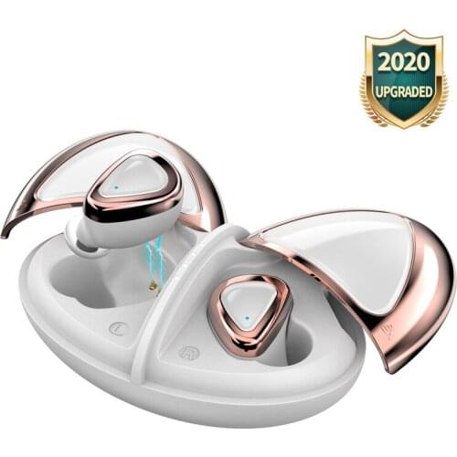 Oval double open lid TWS Wireless BT5.0 Business Fashion Earphone Earplugs with Charging Case Supports iOS/Android phone HD call