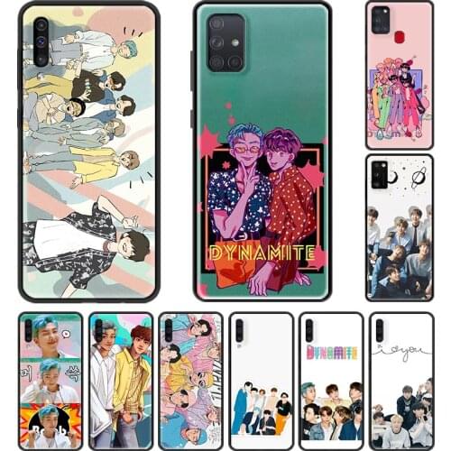 Black Case For Samsung Galaxy A50 A70 A10 A30 A20e A40 A20s A10s A80 Soft Anti Fall Phone Cover Dynamite Kpop Singer