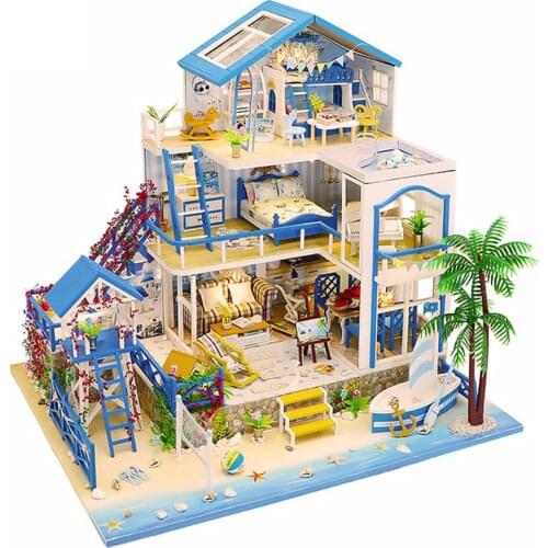 DIY Wooden Miniature Dollhouse Handmade Doll House Model Building Kits Toys For Children Adult Drop Shipping Home Decor