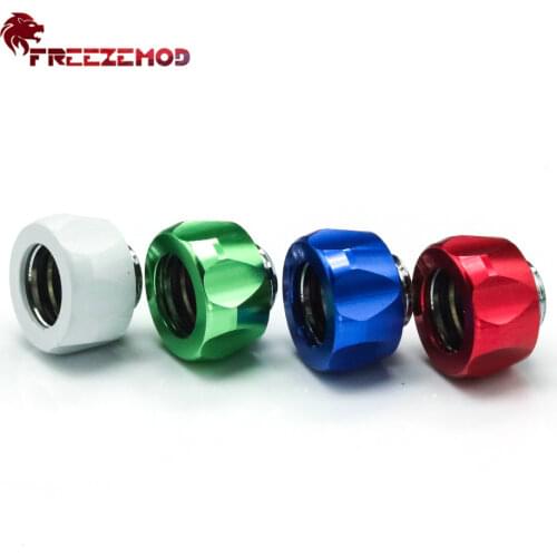 FREEZEMOD Copper Aluminum OD14mm Hard Tube Fitting Green/Red/Blue/Whits G1/4' Connector Acrylic PETG,Water Cooler System Modding