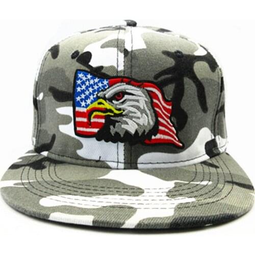 Eagle Head Embroidery Cotton Baseball Cap Hip-hop Cap Adjustable Snapback Hats for Men and Women 56