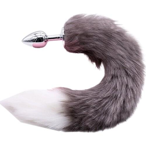 Artificial Tail Metal Butt Plug Cosplay Game Exercise Training Tools for Men Women Couple Beginner