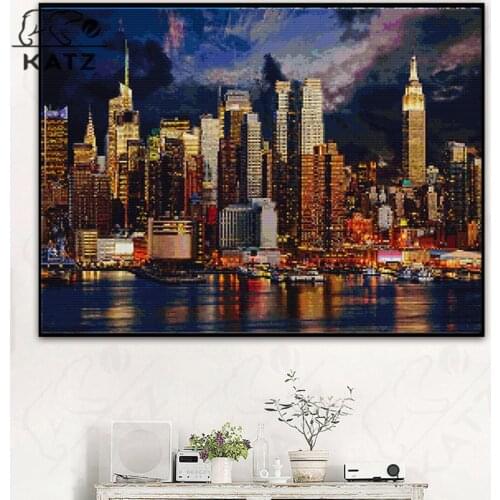 City Night View Diamond Painting Landscape Painting Embroidery Crossing Diy Diamond Mosaic Art Gift Cross Stitch Home Decoration